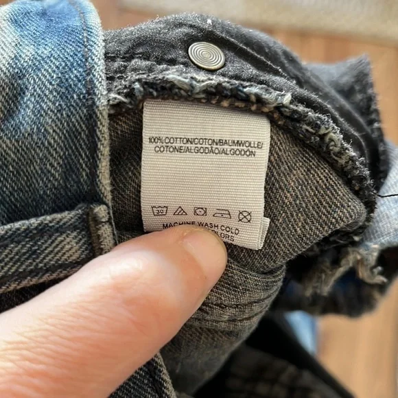 FREE PEOPLE | Blue cutoff distressed jean shorts - Picture 5 of 5